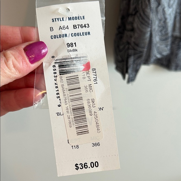 Allison Daley Gray Paisley Button-Up Top - Picture 5 of 5